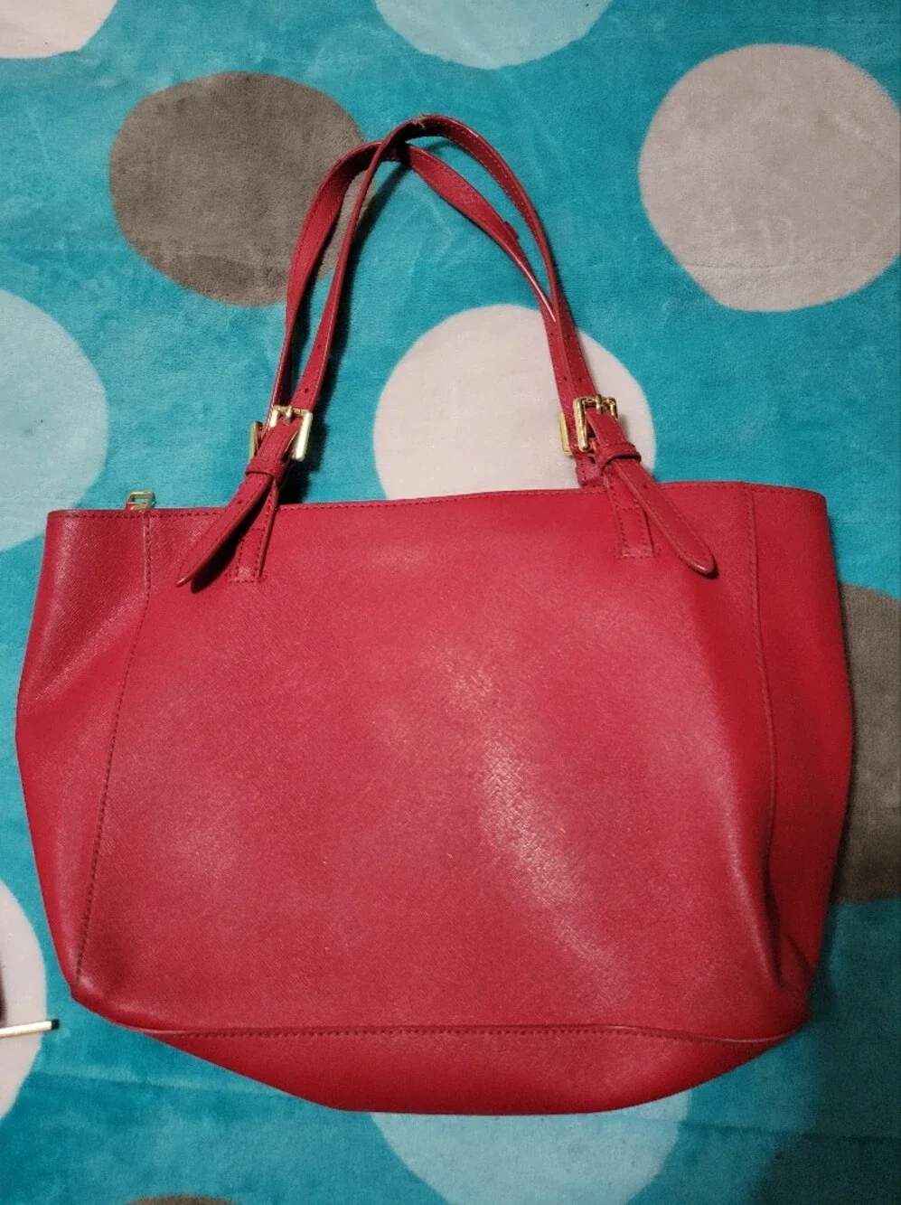 Tory Burch Red Tote Bag And Wallet